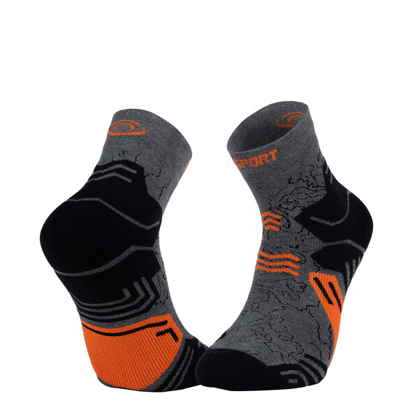 Chaussettes trail BV Sport CHAUSSETTE TREK GR MID  LYOCELL GRIS/ORA