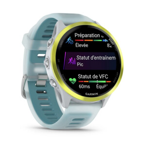 Garmin Forerunner 570 - 47 mm Aluminium Jaune Avec Bracelet Blanc Translucide/turquoise