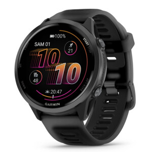 Garmin Forerunner 570 - 47 mm Aluminium Slate Avec Bracelet Noir Trans