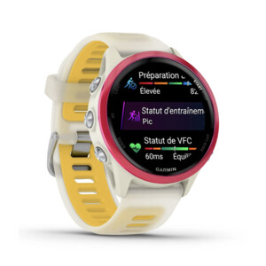 Garmin Forerunner 570 - 42 mm Aluminium Rose Avec Bracelet Ivoire Translucide/orange