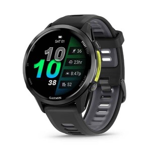 Garmin Forerunner 970 Titane Slate, Botier Noir Et Bracelet Noir/blanc Translucide