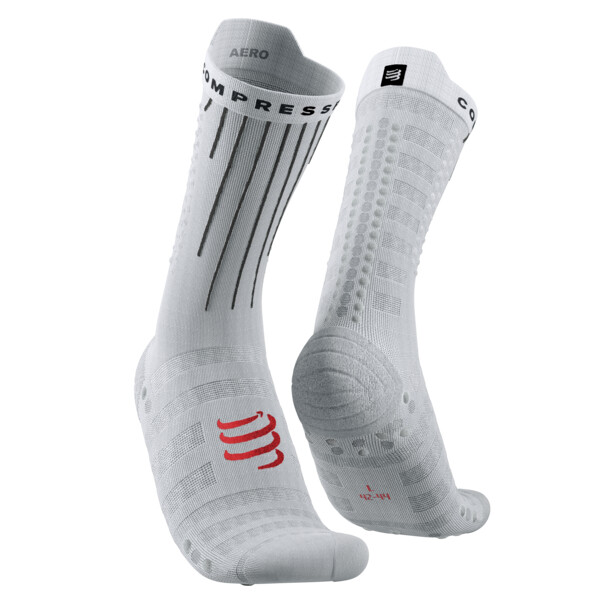 Compressport Aero Socks - BLANC/ROUGE FLUO